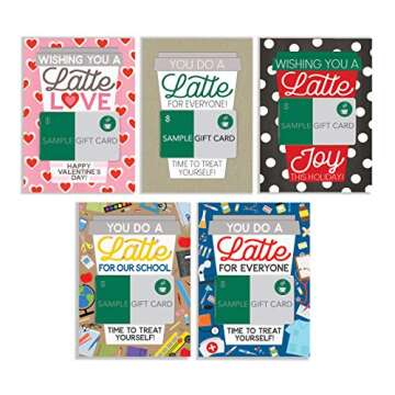 Tiny Expressions Thanks a Latte Coffee Gift Card Holders Set of 4 with Envelopes