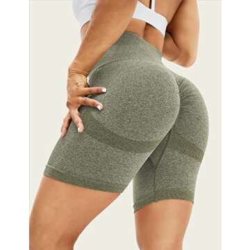 Tryon Women High Waist Workout Gym Simle Contour Seamless Yoga Shorts Khaki S