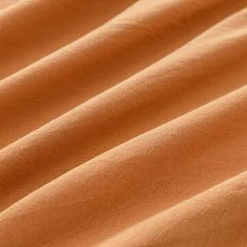 PATSAY Cotton Duvet Cover Set - Pumpkin Orange - 3 Pcs