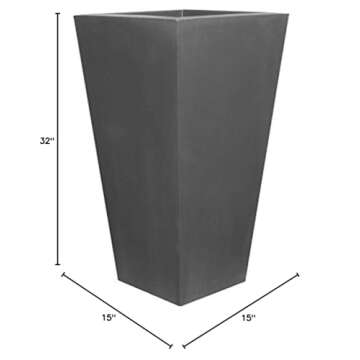 Durable Tusco Cosmopolitan Garden Planter - 32-Inch Slate