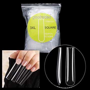INENK 3XL Extra Long Nail Tips for Acrylic & Press-On