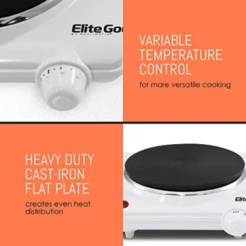Elite Gourmet ESB-301F Hot Plate 1000 Watts Easy Cleanup
