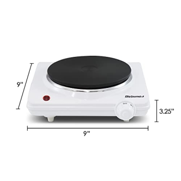 Elite Gourmet ESB-301F Hot Plate 1000 Watts Easy Cleanup