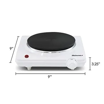 Elite Gourmet ESB-301F Hot Plate 1000 Watts Easy Cleanup