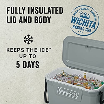 Coleman Wheeled Cooler Keeps Ice for 5 Days, 62qt