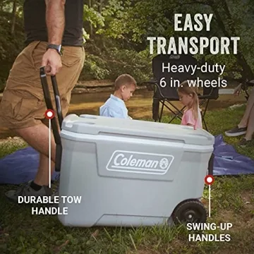 Coleman Wheeled Cooler Keeps Ice for 5 Days, 62qt