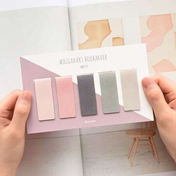 Elegant Monolike Magnetic Bookmarks Misty Set of 5