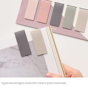 Elegant Monolike Magnetic Bookmarks Misty Set of 5