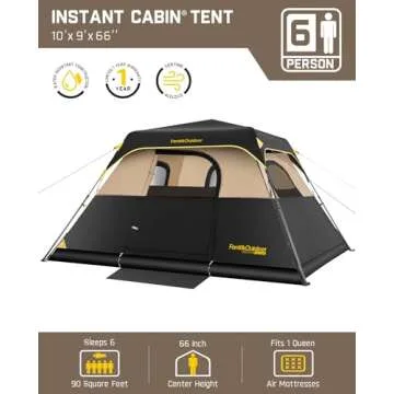 FanttikOutdoor Zeta C6 Pro Camping Tent 6 Person Instant Cabin Tent Setup in 60 Seconds with Rainfly...