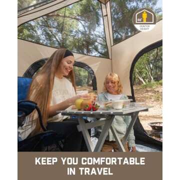 FanttikOutdoor Zeta C6 Pro Camping Tent 6 Person Instant Cabin Tent Setup in 60 Seconds with Rainfly & Windproof Portable with Carry Bag for Family Camping & Hiking, Upgraded Ventilation
