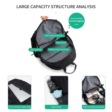 NEWSEE Lightweight Water Resistant Backpack with USB Charging