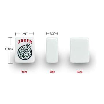 American Mahjong Game Set 166 White Engraved Tiles for Western Mah Jong, Mah jongg Play with Traveler Size Carrying Case, Dices, Chips, Manual,Win indicator. / Racks and Pushers not included