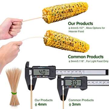 Minisland Premium 12 Inch Bamboo Skewers for Kabobs