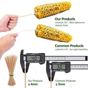 Minisland Premium 12 Inch Bamboo Skewers for Kabobs