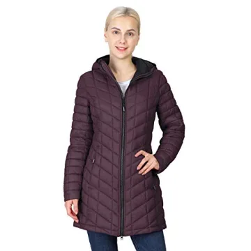 Women's Maryan Hooded Ultra Lightweight Warm Thermolite Long Puffer Coat