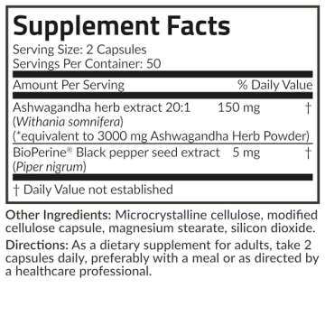 Futurebiotics Ashwagandha Extra Strength Stress & Mood Support with BioPerine - Non GMO Formula, 100 Vegetarian Capsules