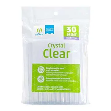 Adtech Clear Hot Glue Sticks for Quick Bonding, 30 Count