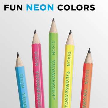 Ticonderoga Neon Pencils - Pre-Sharpened #2, 18 Count