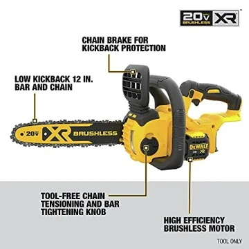 DEWALT 20V Max Compact Cordless Chainsaw - Lightweight & Powerful