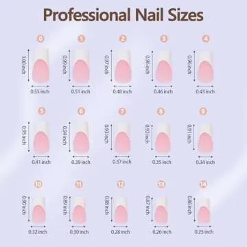 Misssix French Gel Nail Tips, 240Pcs French Tip Press on Nails Long Square Pink, No Need to File Tips Pre-lasting, Fake Nails for Nail Art DIY 15 Sizes
