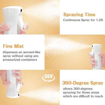 Spray Bottle for Hair 10oz Continuous Fine Mist Sprayer