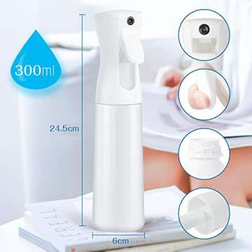 Spray Bottle for Hair 10oz Continuous Fine Mist Sprayer