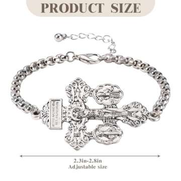 Elegant Pardon Crucifix Bracelet - St. Benedict & Milagrosa Medals