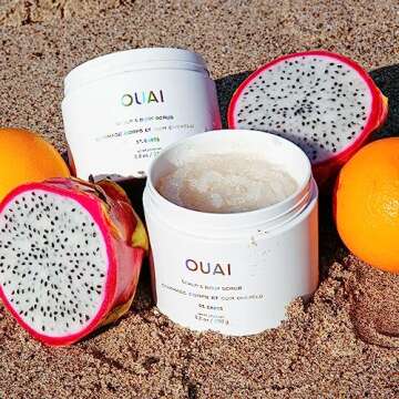 OUAI St. Barts Scalp & Body Scrub Bundle - Foaming Coconut Oil Sugar Scrub & Gentle Scalp Exfoliator...