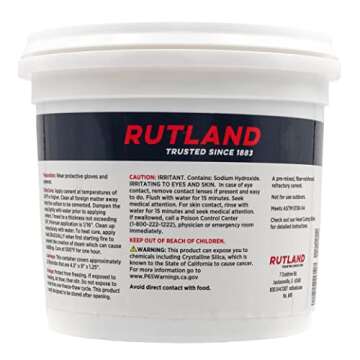 Rutland Products, 64 Fl Oz Rutland 610 Refractory Cement, Buff