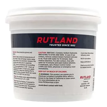 Rutland Products, 64 Fl Oz Rutland 610 Refractory Cement, Buff