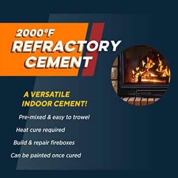 Rutland Products, 64 Fl Oz Rutland 610 Refractory Cement, Buff