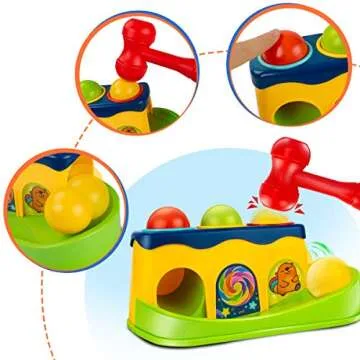 UNIH Hammer and Ball Drop Toy for 1 Year Olds