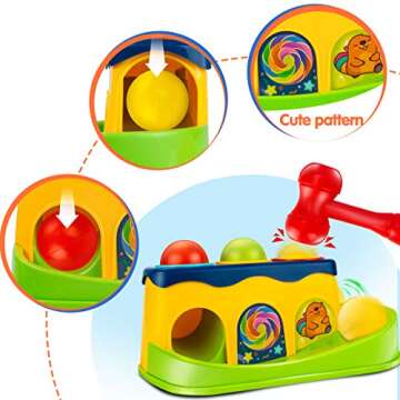 UNIH Hammer and Ball Drop Toy for 1 Year Olds