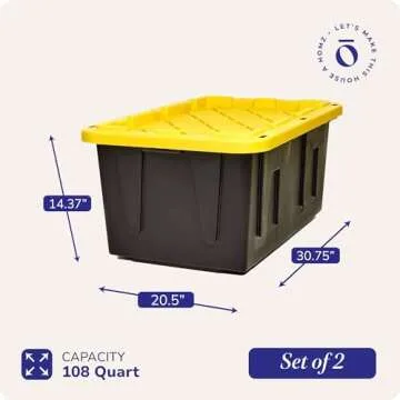 HOMZ 27 Gallon Heavy-Duty Storage Bins for All