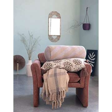 Bloomingville Cozy Recycled Cotton Blanket with Tassels