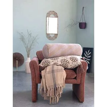 Bloomingville Cozy Recycled Cotton Blanket with Tassels