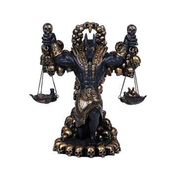 Pacific Giftware Ancient Egyptian Anubis God Miniature Statue Black Gold Finish