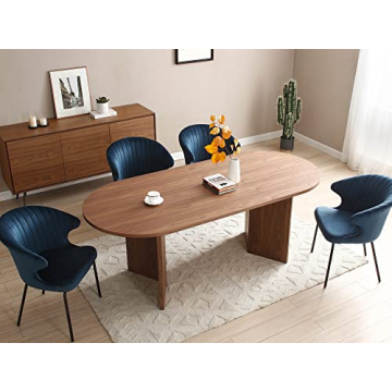 kevinplus 78'' Oval Dining Table for 6, Easy Assembly