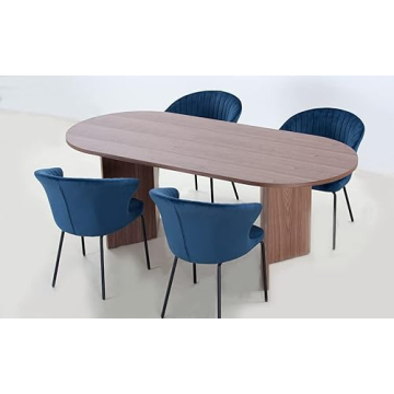 kevinplus 78'' Oval Dining Table for 6, Easy Assembly