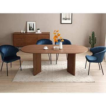 kevinplus 78'' Oval Dining Table for 6, Easy Assembly