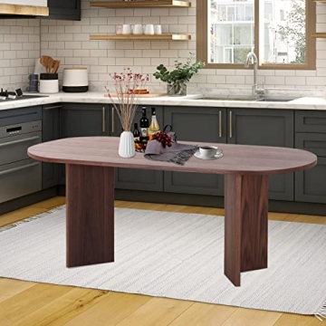 kevinplus 78'' Oval Dining Table for 6, Easy Assembly