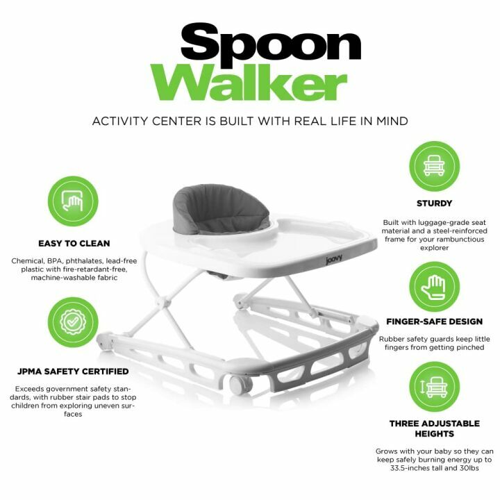 Joovy Spoon Baby Walker - Adjustable & JPMA Certified
