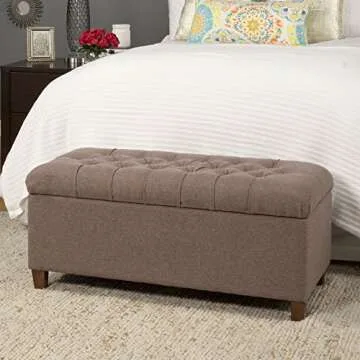 Homepop Home Decor | Tufted Ainsley Button Storage Ottoman Bench with Hinged Lid | Ottoman Bench wit...