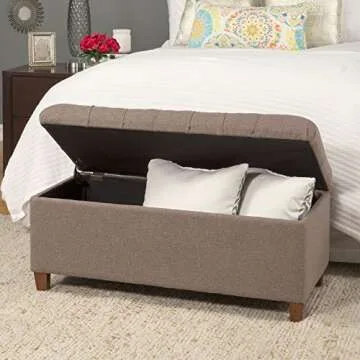 Stylish Homepop Ainsley Storage Ottoman Bench - Brown