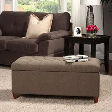 Stylish Homepop Ainsley Storage Ottoman Bench - Brown