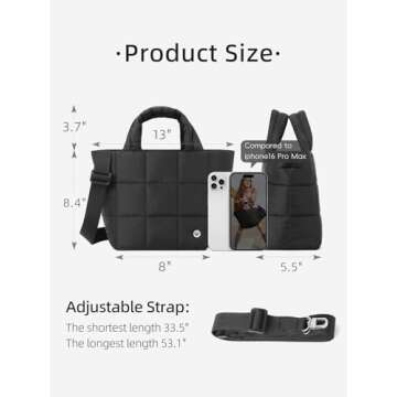 Stylish WESTBRONCO Small Puffer Bag for Daily Use