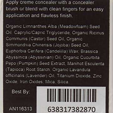 Au Naturale Skin Care Cream Concealer By Clean Beauty Revolution - Hydrating Concealer Foundation Makeup Stick for Face Makeup - Vegan Organic White Pro Creme Concealer for Girls & Women - Almond