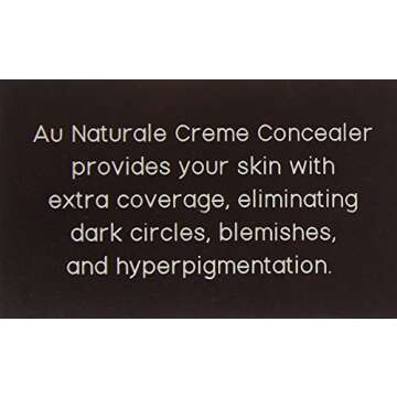 Au Naturale Skin Care Cream Concealer By Clean Beauty Revolution - Hydrating Concealer Foundation Makeup Stick for Face Makeup - Vegan Organic White Pro Creme Concealer for Girls & Women - Almond