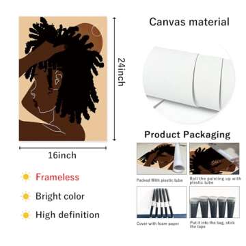 Boho African American Wall Art 16x24 Canvas Print