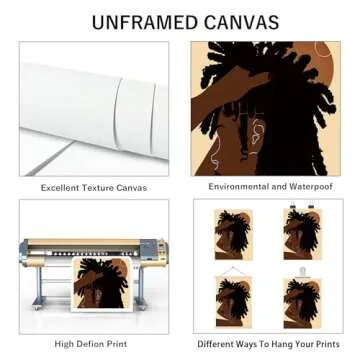 Boho African American Wall Art 16x24 Canvas Print